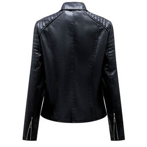 Prix usine hiver nouvelle mode élégante vestes en cuir véritable pour les femmes approvisionnement en gros coupe-vent femmes vestes en cuir - Product Image 2