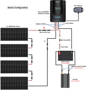 ROVER 40A MPPT Solar Charge Controller Kit 12V 24V <b>Auto</b> LCD Display for Lithium Gel Flooded <b>Battery</b> with 400W Solar Panels - Product Image 3