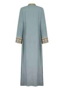 Best-seller - Abaya en soie faite à la main, édition Dubai Glamour, manches longues, anti-rides, vêtements de prière musulmans traditionnels pour adultes, ornée de cristaux - Product Image 4