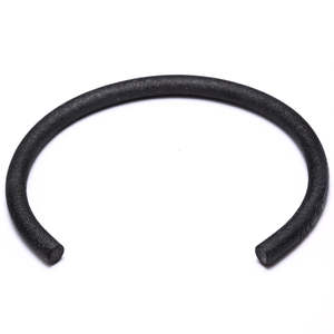 Bracciale a Polsino Unisex Homvare in Acciaio Inossidabile Nero Opaco alla Moda - Product Image 1