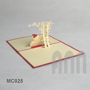 เมอร์รี่คริสมาสต์การ์ดปีใหม่ทำมือ3D พิมพ์ลายคริสต์มาสแบบป็อปอัพบัตรแพนด้าสำหรับปีใหม่ของที่ระลึกจากกระดาษอวยพรวันคริสต์มาสแบบด้านจากเวียดนาม - Product Image 4