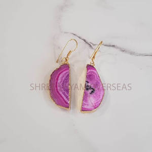 Boucles d'oreilles solaires en quartz plaqué or léger élégant confortable tenue décontractée quotidienne ensembles de bijoux de mode beauté brute métallique - Product Image 1