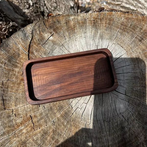 Mini bandeja moderna de nogal para jabonera de cocina, organizador de escritorio, bandeja de joyería de madera - Product Image 1