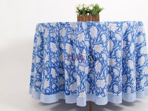Indian Block Print Cotton <b>Tablecloth</b> Floral <b>Table</b> Cloth <b>for</b> Dinning <b>Table</b> Beautiful Printed Dinner <b>Table</b> Decor Factory Price - Product Image 3