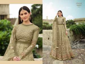 Ensemble de costume Anarkali à motif de broderie de fils tendance et dernier cri, collection de vêtements ethniques la plus vendue en Inde, stock disponible - Product Image 5