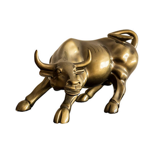 Nouvelle sculpture de taureau en bronze grandeur nature, grande sculpture en métal pour l'extérieur, couleur personnalisée, impression UV, sérigraphie - Product Image 1