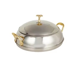Casseroles gravées au laser Casserole polie argentée et brillante pour servir des aliments chauds à la maison et au mariage - Product Image 2