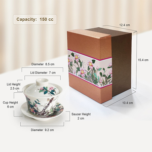 Taza de Té Gaiwan de Porcelana Fina Shin Tai Yuan con Tapa y Bandeja, Diseño Tradicional Chino de Flor de Primavera, Hecho en Taiwán, Apto para Lavavajillas - Product Image 2