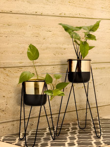 Precio al por mayor de la maceta de trípode para interiores y exteriores de jardín de dos tonos hecha a mano - Product Image 2