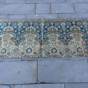 Alfombra de 2.4x6.4 pies, Alfombra Turca Vintage, Alfombra Azul Grisácea Estilo Suroeste - Product Image 3