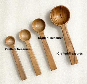 Cuillères doseuses en bois durables, ensembles de 4 pour le café, les épices, les condiments, cuillères en bois, mini-cuillères doseuses, outils de cuisine - Product Image 2