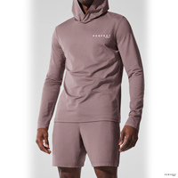 Ensemble T-shirt à capuche et short pour homme PERFECT INDUSTRY, imprimé, Dry Fit, manches longues, mélange de trois tissus, vêtements de sport d'été pour la salle de sport