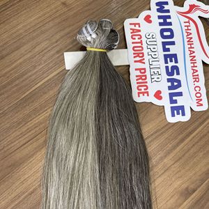 Extensiones de Cabello Remy Virgen Vietnamita 100% Thanh, Más Vendidas, Gris Natural, Liso, Doble Trama a Máquina, Aptas para Todos los Colores - Product Image 1