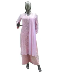 party wear designer gown with embroidery work kurti with low price