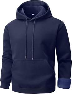 Streetwear d'hiver pour hommes, sweat-shirt à capuche en coton polaire surdimensionné avec logo personnalisé et épaule tombante, style à la mode - Product Image 1