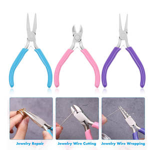 Kit de pinces pour la fabrication de bijoux en acier inoxydable, 3 pièces, comprend des pinces à bec fin, des pinces à bec rond, des coupe-fils, fournitures - Product Image 6