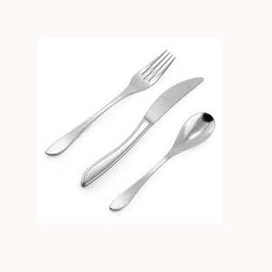 Ensemble de couverts de restaurant de luxe en acier inoxydable plaqué argent ensemble de fourchette cuillère à manche martelé simple plat élégant élégant - Product Image 1