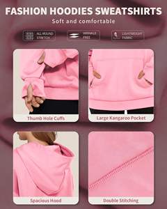 Trendy Design Custom Women Plus Size 100% Cotton Fleece Pullover Oversized Hoodies Loose Fit <b>Thumb</b> Hole <b>Cuff</b> Breathable Street - Product Image 6