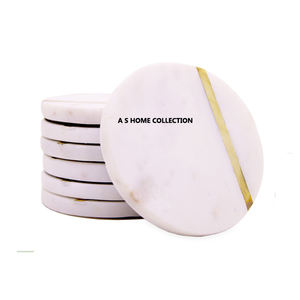 Juego de posavasos de forma redonda con mango de flor de diseño elegante decorativo dorado de metal de nueva promoción - Product Image 2