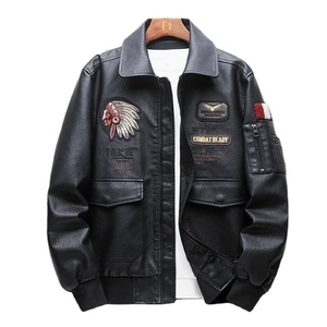 Black Premium Cow Skin <b>Canvas</b> Bomber Jacket Stylish Flight Style Unique Patches Full Zip Closure Waterproof Breathable - Product Image 1
