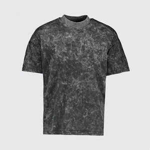 Camiseta Vintage para hombre lavada con ácido OEM, camiseta desgastada de ajuste regular con estampado personalizado, 100% algodón - Product Image 6