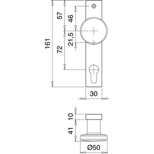 ลูกบิดล็อคอลูมิเนียม F1 รุ่น 1317/7020 สีธรรมชาติ แกนสี่เหลี่ยม 8 มม. EDI สำหรับกล่องจดหมายและที่เก็บกุญแจติดผนัง - Product Image 3