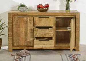 Table à manger en bois massif de style Art déco faite à la main pour hôtel et usage domestique - Product Image 3