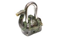 Cadenas en laiton massif avec 2 clés, fait main, poli noir/vert, style vintage, pour la sécurité des portes et la décoration intérieure