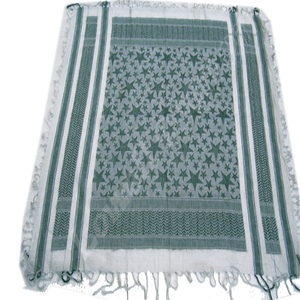 Écharpe tricotée en coton Jacquard élégant pour femmes grande petite étoile Design Shemagh écharpe foulard musulman arabe pour l'hiver - Product Image 3