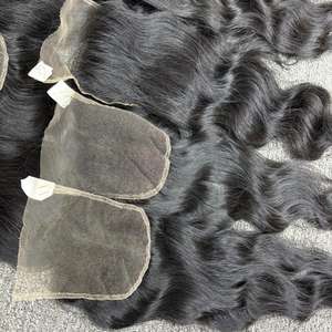 Vague naturelle en HD dentelle fermeture 4x4 cheveux, Extensions de cheveux bruts en gros, à partir de cheveux humains bruts - Product Image 4