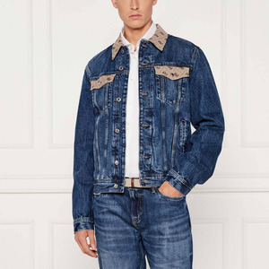 2025/2026 Winter Stylish Men's High Street Denim <b>Jacket</b> Classic Fit Breathable Windproof Durable Organic Cotton Front - Product Image 4