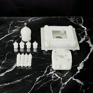 Escultura Taj Mahal de mármol pulido hecha a mano auténtica de excelente calidad 12x12x12 pulgadas para espacios interiores elegantes disponibles - Product Image 4