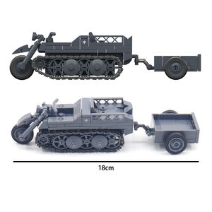 WW2 Kettenkrad Sd.Kfz.2 Gepantserd voertuig Rupsfiets Militair Duits Half-Track Gepantserd voertuig Bouwblok Speelgoed - Product Image 2