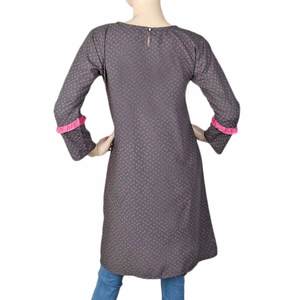 Kurti en coton pour femmes - Gris foncé et rose - Product Image 5