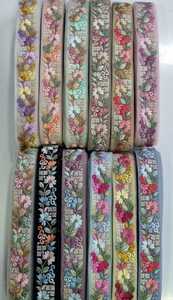 Fait sur mesure en paisley conçu des rubans brodés à la machine et des lacets et en douze couleurs pour les robes de mariée en 1.5 pouces. - Product Image 4