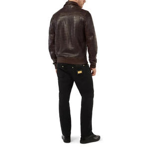 Nouvelle veste bomber en cuir de vache véritable de haute qualité pour homme, design embossé, imperméable, coupe-vent, style vintage - Product Image 3