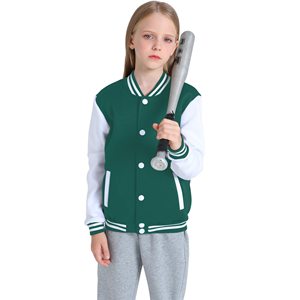 2025 gros Collage lycée rayé Patch Baseball col blanc vêtements de travail fille varsité veste fabriqué au Pakistan - Product Image 2