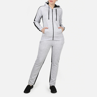 Ensembles de vêtements de sport d'hiver en molleton de coton écologique de grande taille pour femmes Logo personnalisé 2 pièces fermeture éclair anti-rides respirant rapide