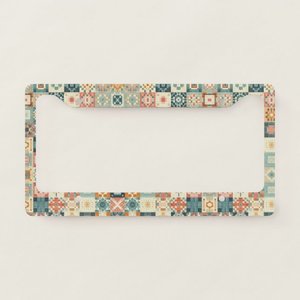 Vintage Patchwork Quilted License Plate Frame Aluminum and Plastic for Abarth Car <b>LED</b> Main Material <b>Number</b> Plate Holder - Product Image 1