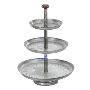 Plateau de service de nourriture et de gâteaux pour Restaurant, support de bureau et de ferme, décoration de Table, plateau de service de petit déjeuner rond pour la cuisine - Product Image 1
