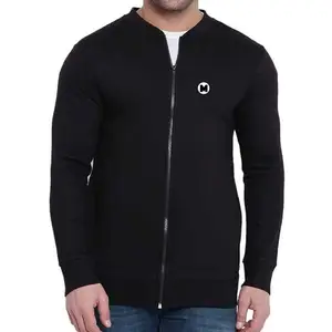 Chaqueta de ajuste regular de algodón sólido para hombre, chaqueta de manga larga con cuello redondo de buena calidad, chaqueta con cremallera para hombre al por mayor