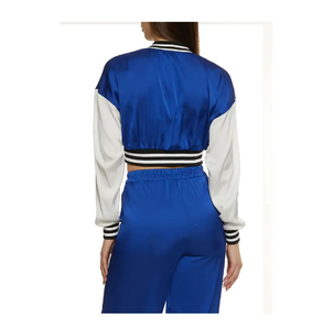 Abrigo corto de estilo clásico para mujer, chaqueta de cuero auténtico, chaqueta universitaria para mujer - Product Image 2