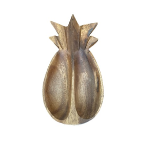 Bol en forme d'ananas en bois pour servir des collations aux fruits et aux noix ou comme pièce décorative Meilleur prix - Product Image 1