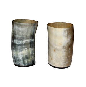 Verre à boire en corne polie, fait main, qualité export, classique, écologique, logo personnalisé, personnalisable, pour servir bière, jus, eau - Product Image 4