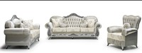 RABY CLASSIC Chesterfield Üç Kişilik Modern Kumaş Depolama Alanlı Çevre Dostu Dayanıklı Yonga Levha Çerçeveli Ahşap Ayaklı Ayrık Sırtlı Koltuk Takımı