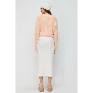 Falda Midi Informal con Abertura, Largo hasta la Rodilla, Material Viscosa Elástica, No Tejida, Mega Merchant, Talla XS, Cintura Natural, Corte Recto - Product Image 4