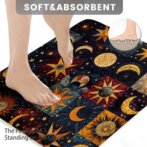 Custom Printed Flannel <b>Bathroom</b> Rug <b>Set</b> for <b>Bathroom</b> Non-Slip Shower Curtain Bath <b>Mat</b> - Product Image 3