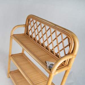 Étagère en rotin bohème à 3 niveaux, support de rangement en osier pour plantes, livres, chaussures, meubles écologiques pour l'entrée, la salle de bain, la chambre à coucher, décoration - Product Image 5