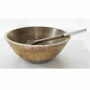 ชามไม้มะม่วงทรงกลมแบบทันสมัยพร้อมช้อนถาดเสิร์ฟอาหารสำหรับใช้รับประทานอาหารส่งออกจากอินเดีย - Product Image 1