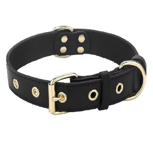 Elegant Premium Leather <b>Dog</b> <b>Collar</b> Solid Studded Finish Luxury Simple Design Small Large <b>Dogs</b> Durable Breathable Eco-Friendly - Product Image 1